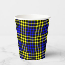 Blue Yellow Plaid Checker Seamless Pattern Pappbecher