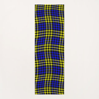Blue Yellow Plaid Checker Seamless Pattern Yogamatte