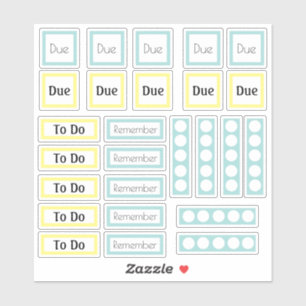 Blue Yellow Planner Aufkleber zu tun und sich zu m