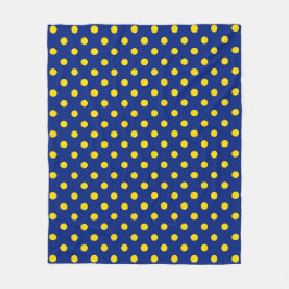 Blue Yellow Polka Dots Design Fleecedecke