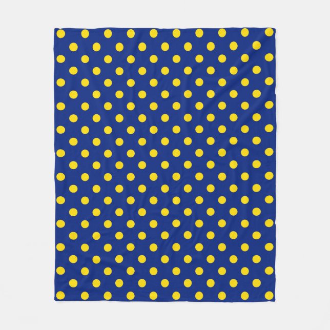 Blue Yellow Polka Dots Design Fleecedecke (Vorderseite)