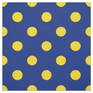Blue Yellow Polka Dots Textile Stoff