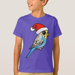 Blue & Yellow Santa Budgie T-Shirt