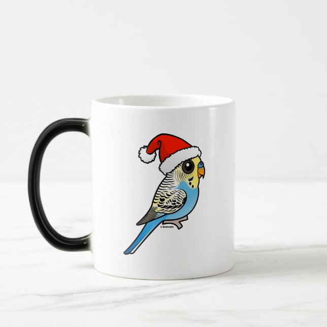 Blue & Yellow Santa Budgie Verwandlungstasse (Links)