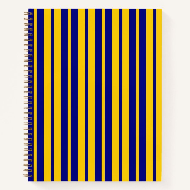 Blue Yellow Stylish Stripes Pattern Design  Notizbuch (Vorderseite)