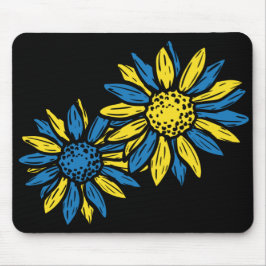 BLUE & YELLOW UKRANIAN SUNFLOWERS MOUSEPAD