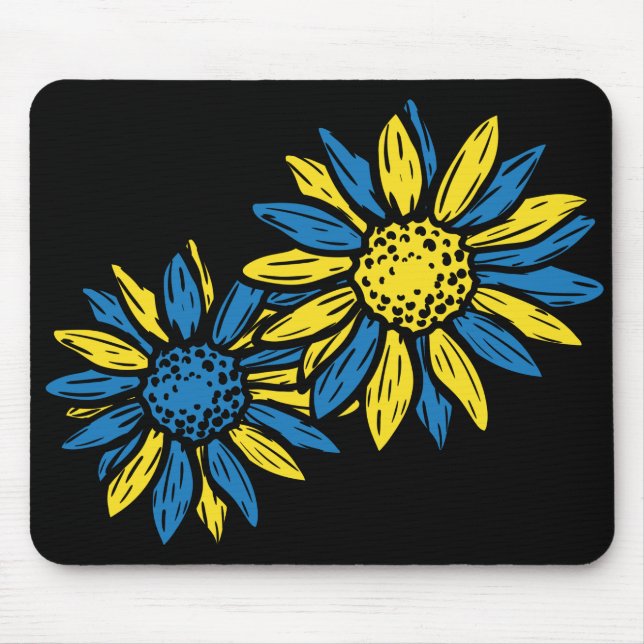 BLUE & YELLOW UKRANIAN SUNFLOWERS MOUSEPAD (Vorne)