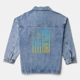 Blue Yellow USA Flag - Dental Nurse Jeansjacke