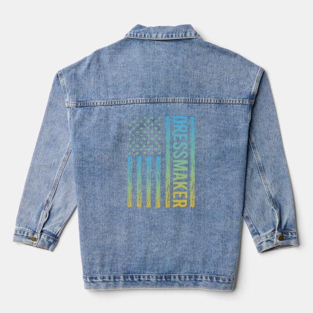 Blue Yellow USA Flag - Dressmaker Jeansjacke (Rückseite)