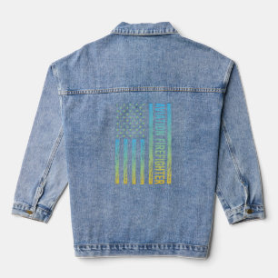 Blue Yellow USA Flag - Firefighter Jeansjacke