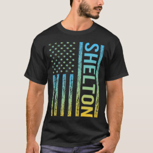 Blue Yellow USA Flag - Shelton T-Shirt