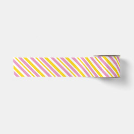 BLUE YELLOW WHITE DIAGONAL STRIPES SATINBAND