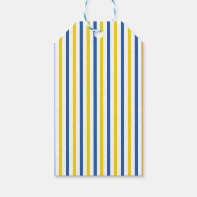 BLUE YELLOW WHITE STRIPES GESCHENKANHÄNGER (Vorderseite)