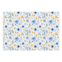 Blue Yellow Wildblumen Boho Baby Brautparty