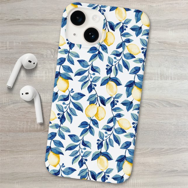 Blue Yellow Wildflower Lemon Case-Mate iPhone 14 Hülle (Von Creator hochgeladen)