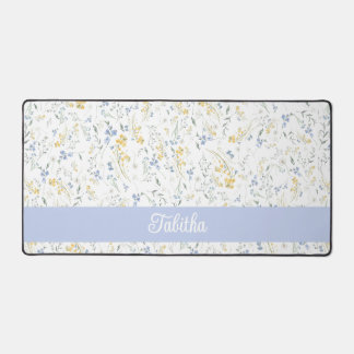 Blue Yellow Wildflower Pattern Custom Name