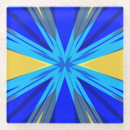 Blue Yellow Winter Weihnachten Weihnachten Weihnac Glasuntersetzer
