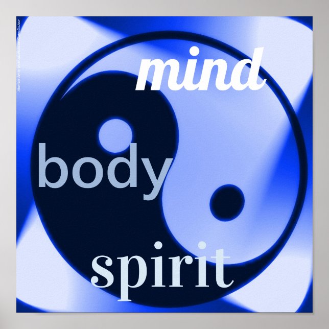 Blue Yin Yang Art Zen Holistic Health Poster (Vorne)