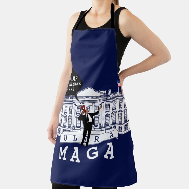 Blue YO TRUMP kommt zurück | Ultra MAGA | Whitehou Schürze (InSitu)