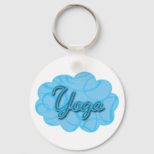 Blue Yoga Blüh Design Schlüsselanhänger