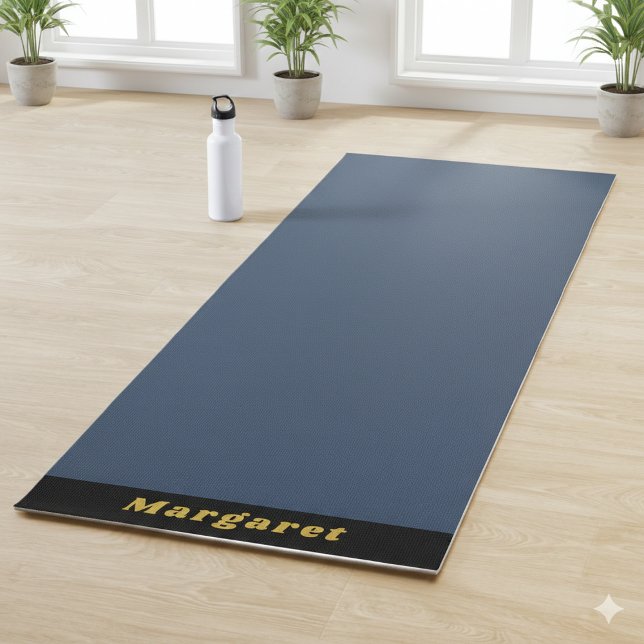 Blue Yoga Modern Mat mit Ihrem Namen Style Yogamatte (Blue Yoga Modern Mat with Your Name in Style)