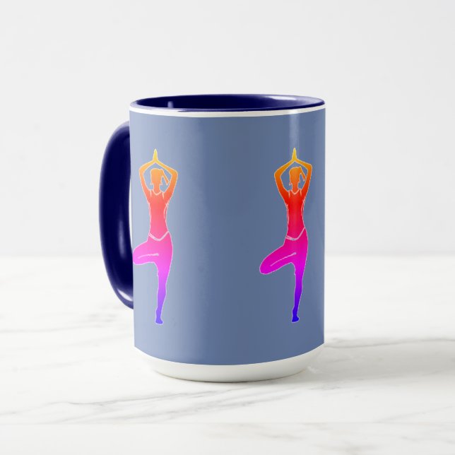 Blue Yoga Tasse (Vorderseite Links)
