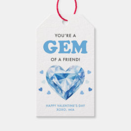 Blue You’re a Gem of a Friend Valentine Gift Tag Geschenkanhänger