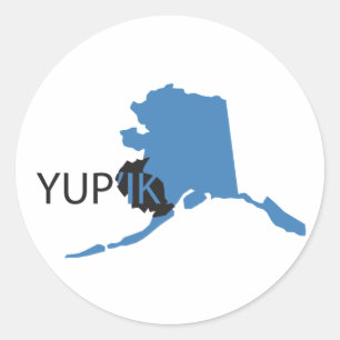 Blue Yupik Runder Aufkleber