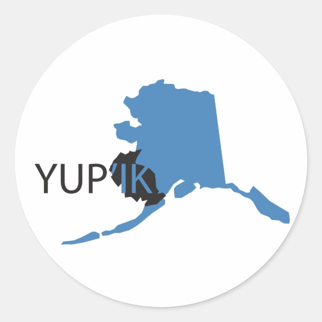 Blue Yupik Runder Aufkleber (Vorderseite)
