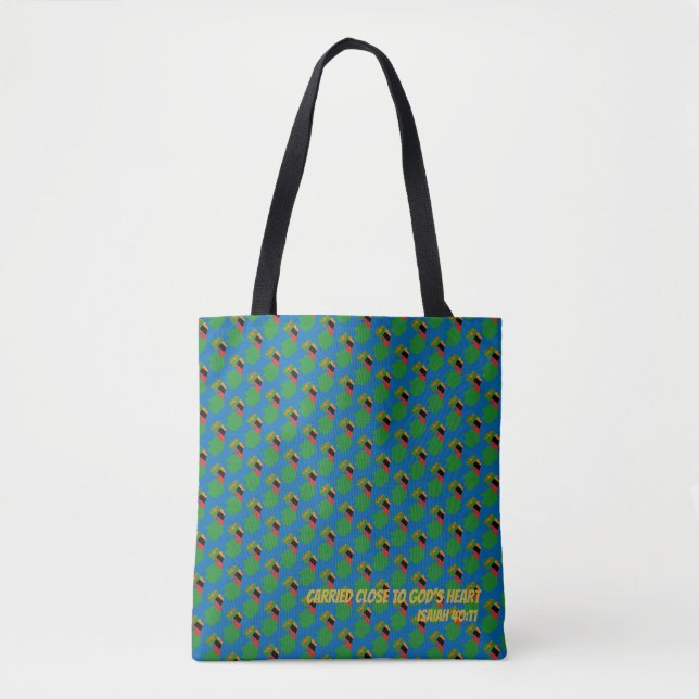 Blue ZAMBIA FLAG Isaiah Christliche Schrift Tasche (Vorderseite)