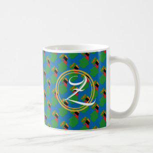 Blue ZAMBIA Monogram Scripting Kaffeetasse