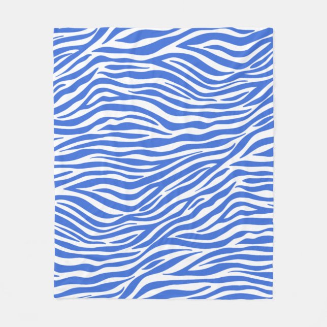 Blue Zebra Animal Stripes Fleecedecke (Vorderseite)