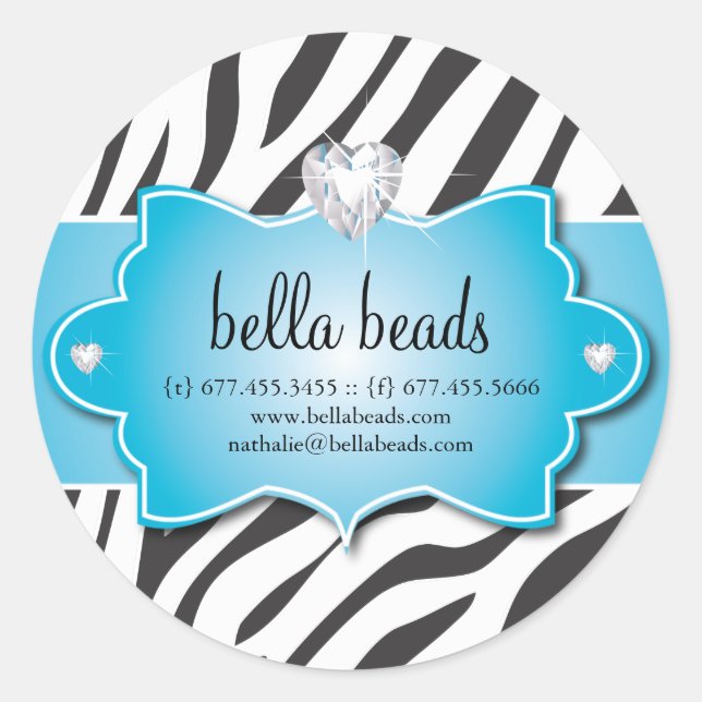 Blue Zebra Juwelier Designer Stickers (Vorderseite)