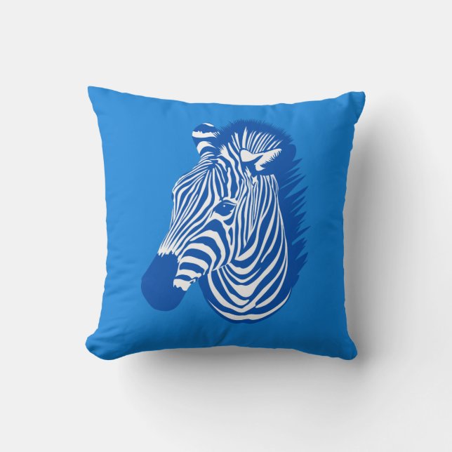 Blue Zebra Kissen (Vorderseite)