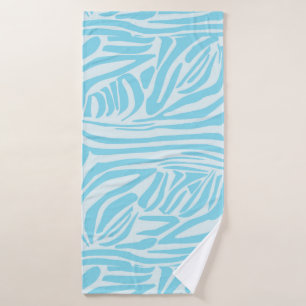 Blue Zebra Pattern Badehandtuch