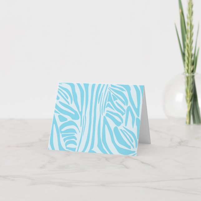 Blue Zebra Pattern Dankeskarte (Vorderseite)