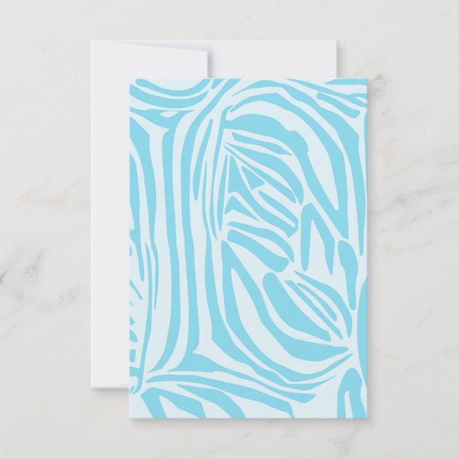 Blue Zebra Pattern Dankeskarte (Vorderseite)