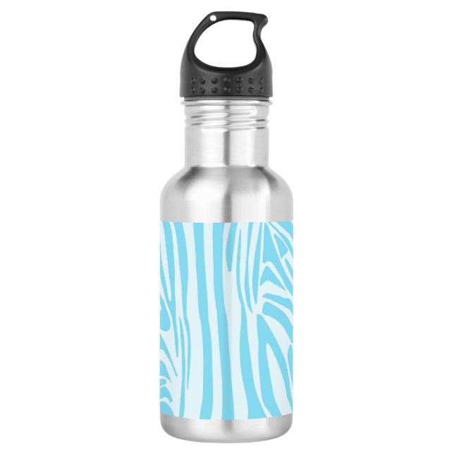 Blue Zebra Pattern Edelstahlflasche (Vorderseite)