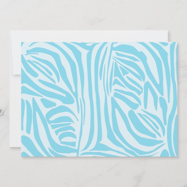 Blue Zebra Pattern Einladung (Vorderseite)