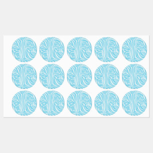 Blue Zebra Pattern Etiketten