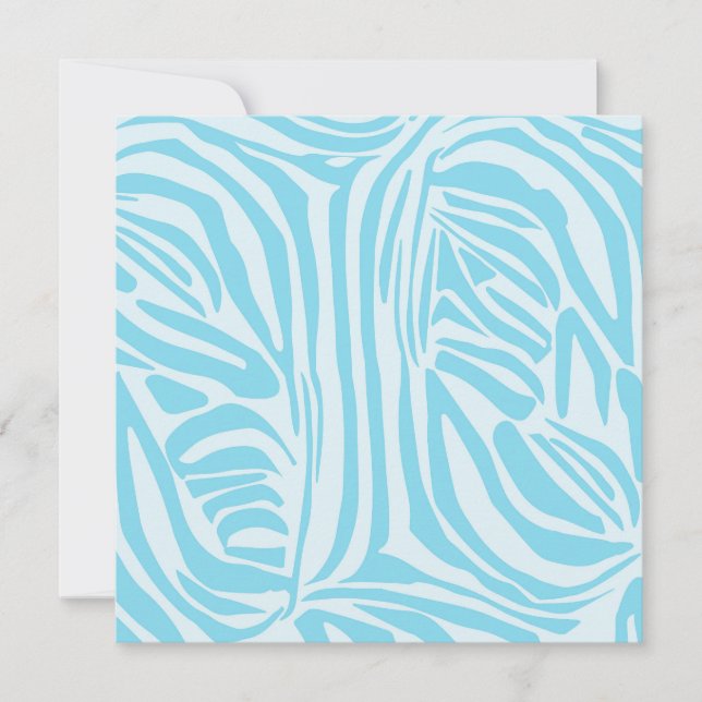 Blue Zebra Pattern Feiertagskarte (Vorderseite)