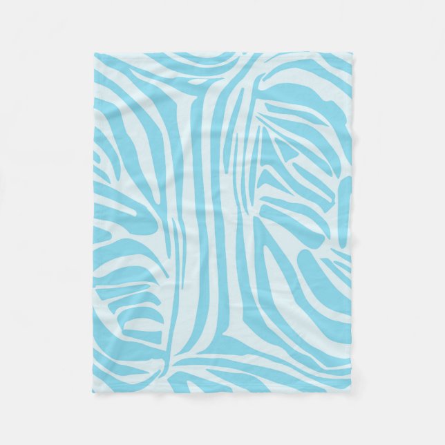 Blue Zebra Pattern Fleecedecke (Vorderseite)