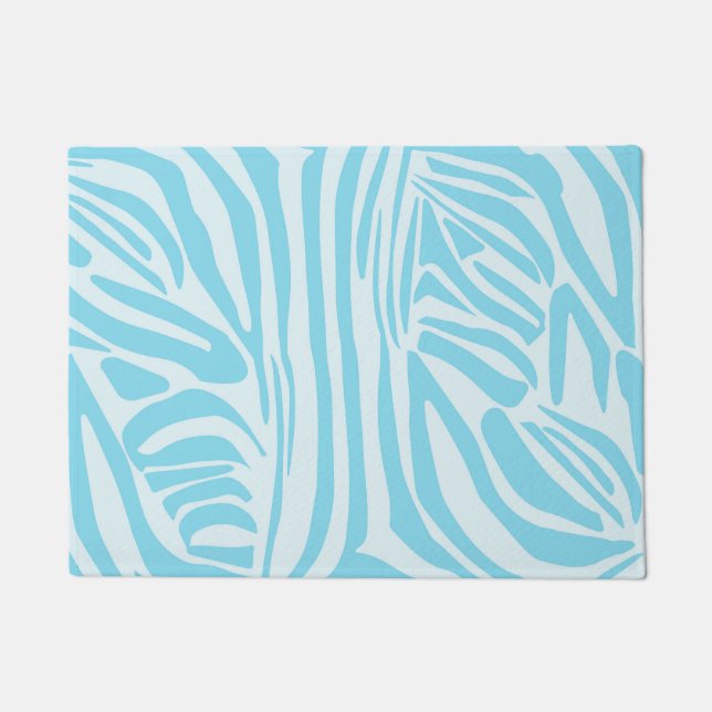 Blue Zebra Pattern Fußmatte (Vorderseite)