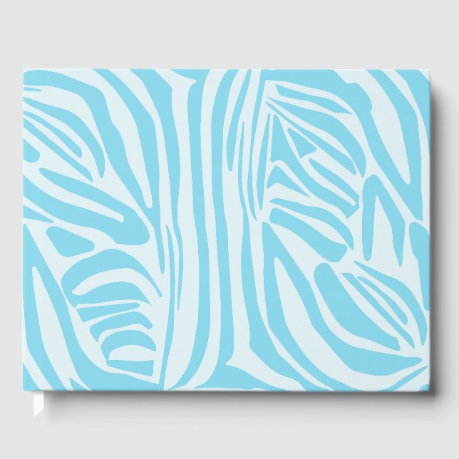 Blue Zebra Pattern Gästebuch (Vorderseite)