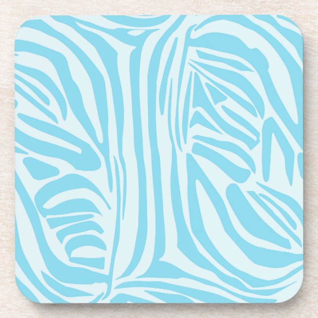 Blue Zebra Pattern Getränkeuntersetzer (Vorderseite)