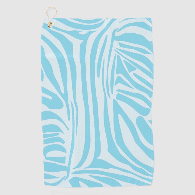 Blue Zebra Pattern Golfhandtuch (Vorderseite)