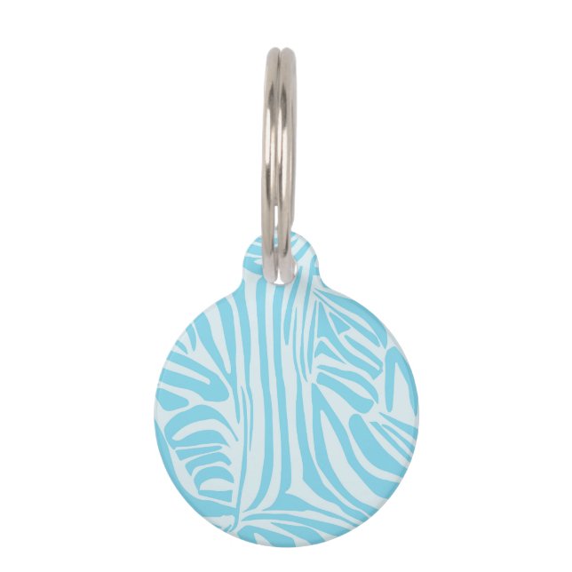 Blue Zebra Pattern Haustiermarke (Vorderseite)