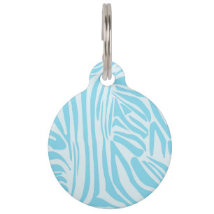 Blue Zebra Pattern Haustiermarke