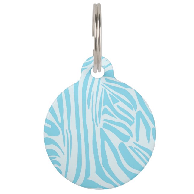 Blue Zebra Pattern Haustiermarke (Vorderseite)