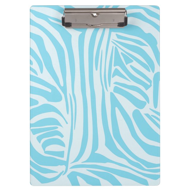 Blue Zebra Pattern Klemmbrett (Vorderseite)